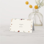 Elfenbeinküste Wildblumen & Romantische Script-Hoc Platzkarte (Rückseite)