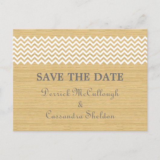 Elfenbeinküste Zickzack Save the Date Postkarte (Vorderseite)