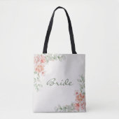 Elfenbeinlachs Creme Floral Arrangement Bride Tasche (Vorderseite)