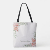 Elfenbeinlachs Creme Floral Arrangement Bride Tasche (Rückseite)