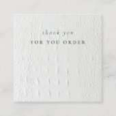 Elfenbeinledertextur Danke für Ihre Bestellung Quadratische Visitenkarte (Vorderseite)
