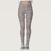 Elfenbeinleopard und Herz-Print-Leggings Leggings (Vorderseite)