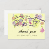 Elfenbeinliebvögel Hochzeit Danke Karte (Vorne/Hinten)