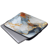 Elfenbeinmarmor mit Gold- und Rostadern Laptopschutzhülle (Vorne Knopf)