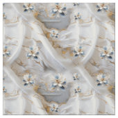 Elfenbeinmarmor Seide und weiche, hellblaue Blumen Stoff (Muster)