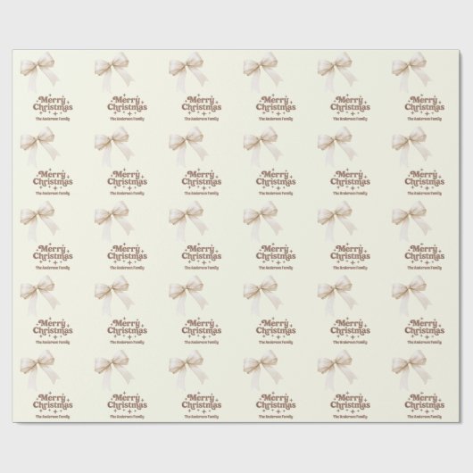 Elfenbeinmocha-Bogen-Retro Weihnachten Geschenkpapier (Flach)