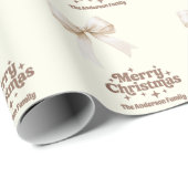 Elfenbeinmocha-Bogen-Retro Weihnachten Geschenkpapier (Rolleneckpunkt)