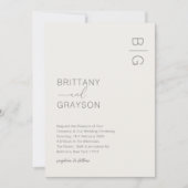 Elfenbeinmodernes Monogramm-Foto - Einladung zur H (Vorderseite)