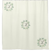 Elfenbeinmonogramm-Duschvorhang Duschvorhang (Vorderseite)