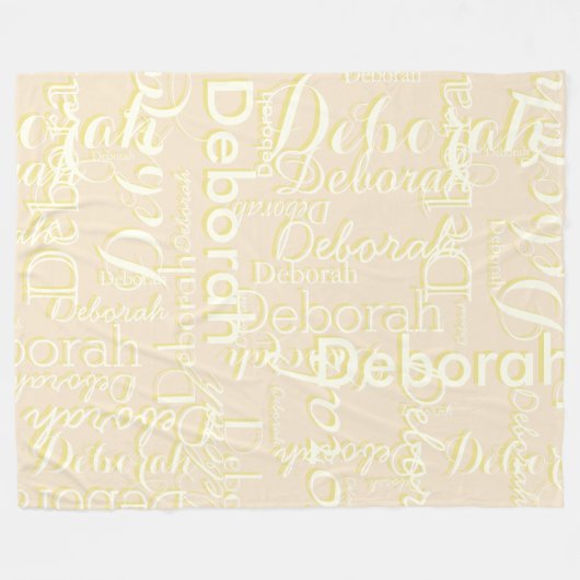 Elfenbeinnamen auf Champagner Zeitloser Stil Fleecedecke (Vorderseite (Horizontal))
