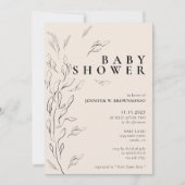 Elfenbeinneutralis minimale blumenfreie, einfache einladung (Vorderseite)