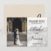 Elfenbeinpass Dankeskarte (Vorne/Hinten)