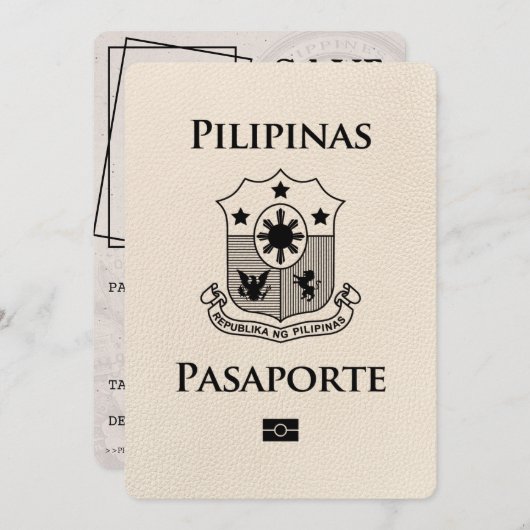 Elfenbeinpässe auf den Philippinen Save the Date (Vorne/Hinten)