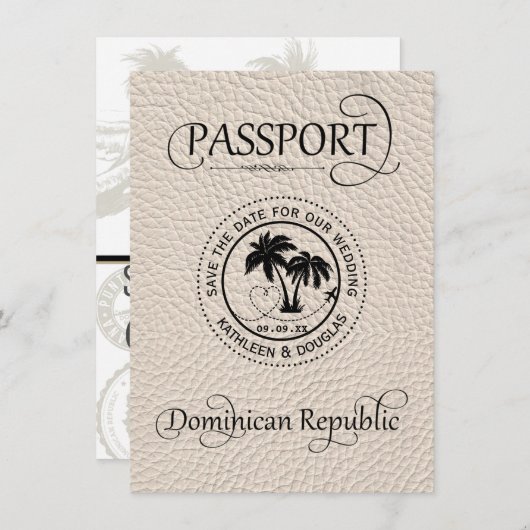 Elfenbeinpässe in der Dominikanischen Republik Sav Save The Date (Vorne/Hinten)