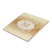 Elfenbeinperle und Gold-Monogramm Fliese (Seite)