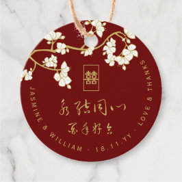 Elfenbeinpfirsich/Pflaumenblüten Hochzeit des dopp Geschenkanhänger