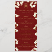 Elfenbeinpfirsich/Pflaumenblüten Hochzeit des dopp Menükarte (Vorderseite)