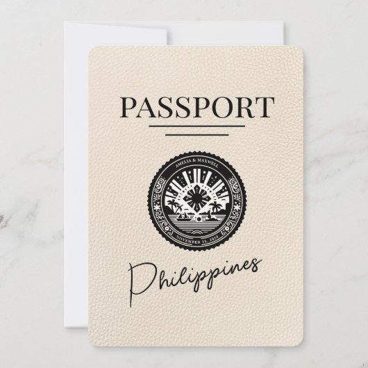 Elfenbeinphilippiner Pass - Einladung zur Hochzeit (Rückseite)