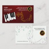 Elfenbeinpiano-Keys Gold-Musiknote Visitenkarte (Vorne/Hinten)