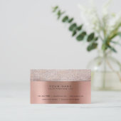 Elfenbeinpinsel, Perlkupfer, Silberstahl, Glitzer Visitenkarte (Stehend Vorderseite)