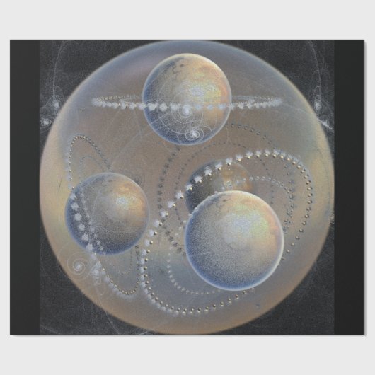 Elfenbeinplaneten Geschenkpapier (Flach)