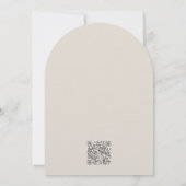 Elfenbeinpräge-Monogramm-Bogen-Hochzeits-QR-Code Einladung (Rückseite)