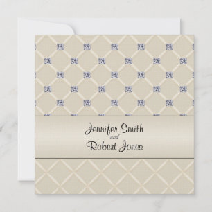 Elfenbeinquilted Bling Posh Wedding Einladung