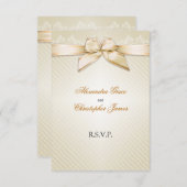 Elfenbeinribbon-Goldstreifen UAWG Note V2 RSVP Karte (Vorne/Hinten)