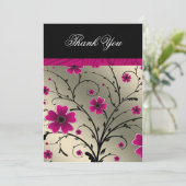 Elfenbeinrosa Blumendanken Dankeskarte (Stehend Vorderseite)