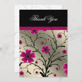 Elfenbeinrosa Blumendanken Dankeskarte (Vorne/Hinten)