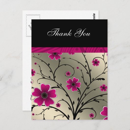 Elfenbeinrosa Blumendanken Postkarte (Vorne/Hinten)