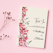 Elfenbeinrosa Bordeaux grüne Blüte Danke Einladung