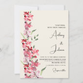 Elfenbeinrosa bordeauxfarbene Pfefferminze, grüne Einladung (Vorderseite)