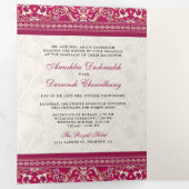 Elfenbeinrosa Grenze - alles in einer indischen Ho Dreifach Gefaltete Einladung (Innen Erste Seite)