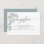 Elfenbeinrosa Hütte Blume Einladung (Vorne/Hinten)