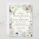 Elfenbeinrosa Rosa Blütenblüte Natur Einladung zur (Vorderseite)