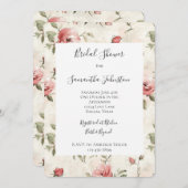 Elfenbeinrosa Roses Brautparty Einladung (Vorne/Hinten)