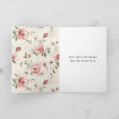 Elfenbeinrosa Roses Floral Forever Love Karte (Innenseite)