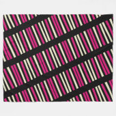 Elfenbeinrosa schwarze Streifen Fleecedecke (Vorderseite (Horizontal))