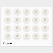 Elfenbeinrose „Dankeschön“ Hochzeit Runder Aufkleber (Blatt)