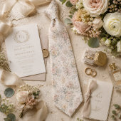 Elfenbeinrose & Wildblume - Sanftes Vintage-Blumen Krawatte