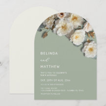 Elfenbeinrosen 3D Blumen Salbeigrüne Bogenhochzeit