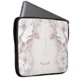 Elfenbeinrot Rosa Blumenschlacke Laptopschutzhülle (Vorne Rechts)