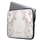 Elfenbeinrot Rosa Blumenschlacke Laptopschutzhülle (Vorderseite Links)