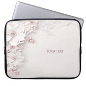 Elfenbeinrot Rosa Blumenschlacke Laptopschutzhülle (Vorderseite)