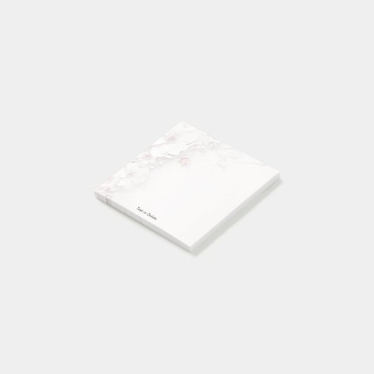 Elfenbeinrot Rosa Blumenstrauß Post it Notes Post-it Klebezettel (angewinkelt)