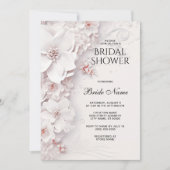 Elfenbeinrot Rosa Brautparty Einladung (Vorderseite)