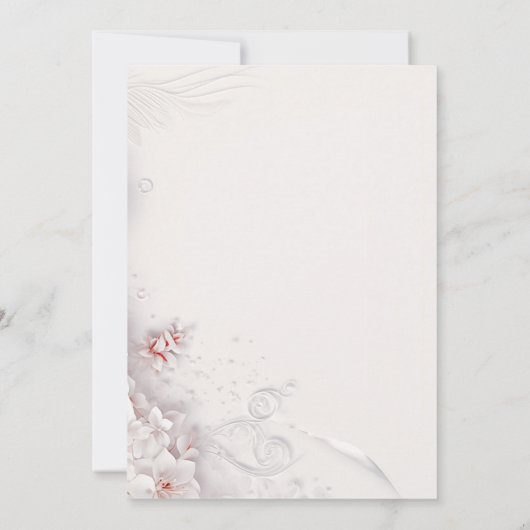 Elfenbeinrot Rosa Brautparty Einladung (Rückseite)