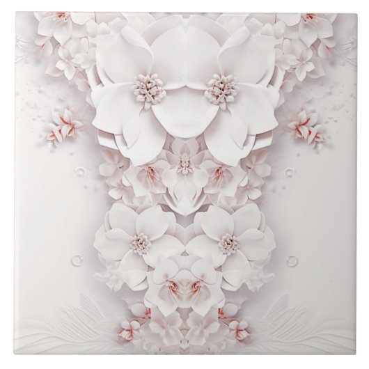 Elfenbeinrot Rosa Keramik Tile Fliese (Vorderseite)