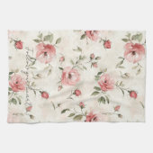 Elfenbeinrot Roses Roses Bloral Geschirrtuch (Horizontal)